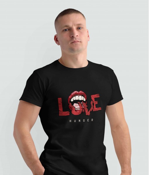 Мъжка тениска с щампа Арт LOVE HUNGER